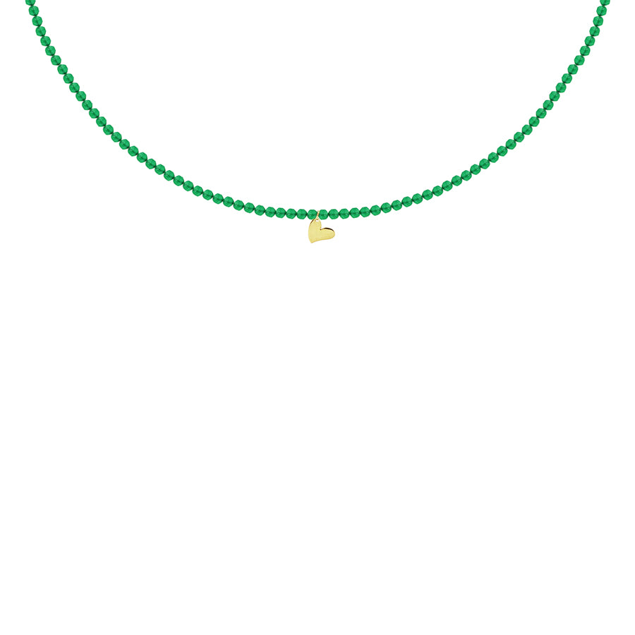 Natural Green Agate Beads Necklace with Pendant