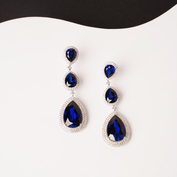 Azure Sapphire Drop Earrings