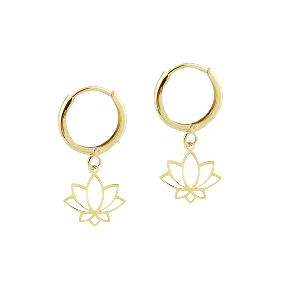 14K Italian Gold Flora Hoop Earrings