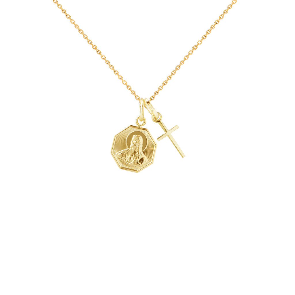 PAWNABLE 18K Saudi Gold Necklace with Cross Pendant(manipis chain, open  back pendant) | Lazada PH