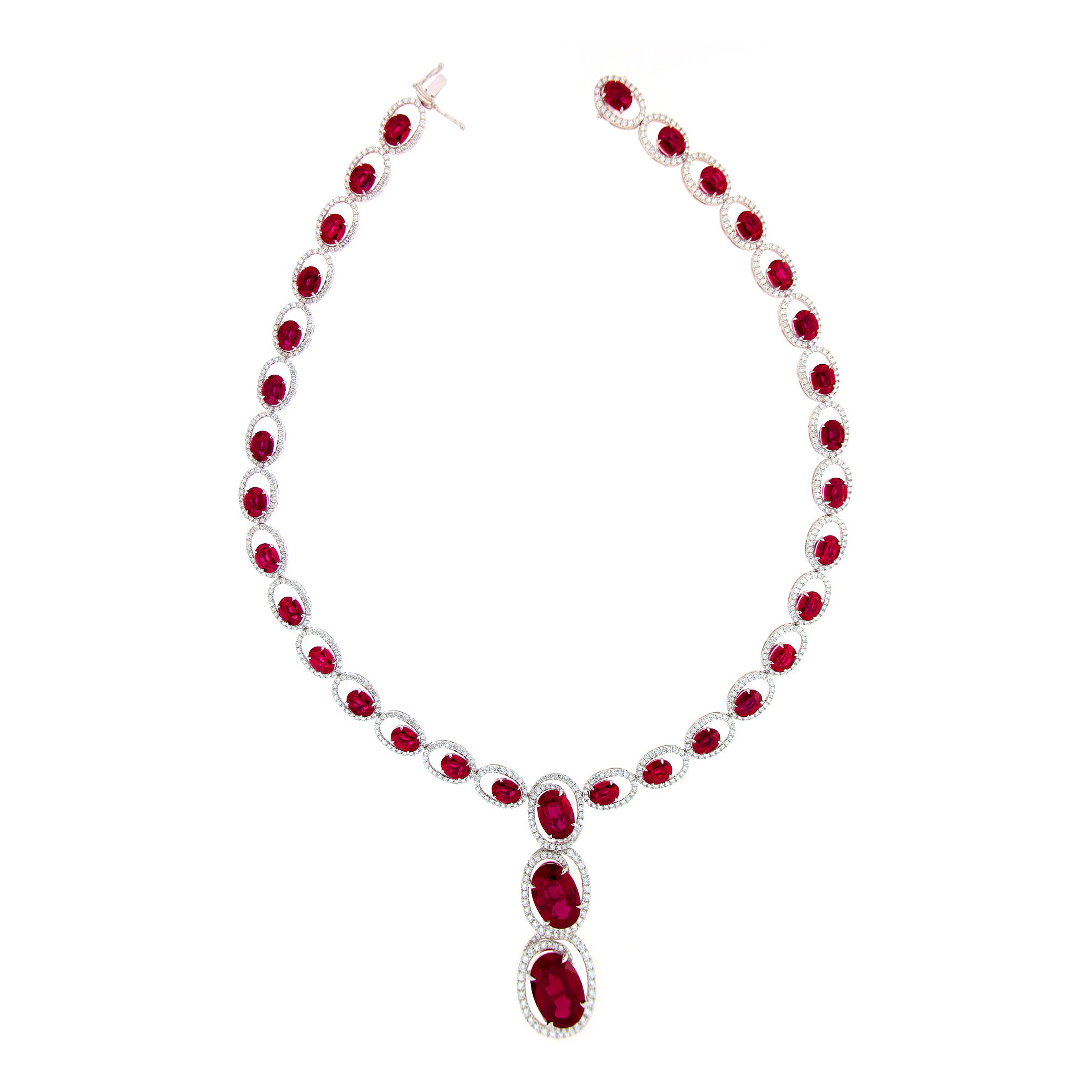 Resplendent Rubies Drop Necklace