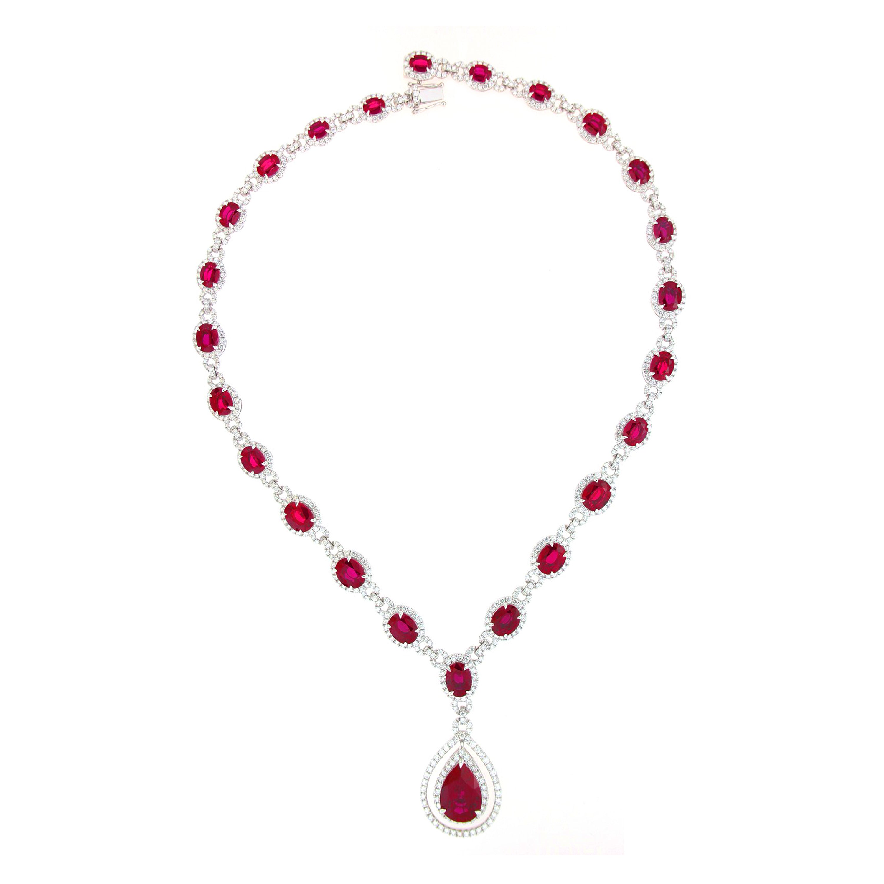 Resplendent Rubies Drop Necklace