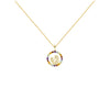 14K Italian Gold Mother and Child Necklace with 0.66ct Multicolored Gemstones