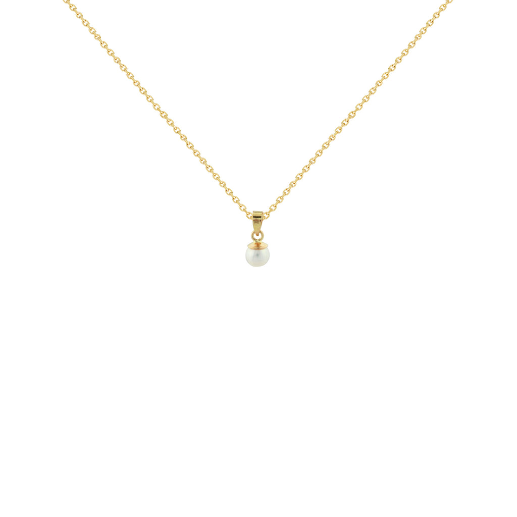 Tiny Solitary Pearl Serenade  Necklace
