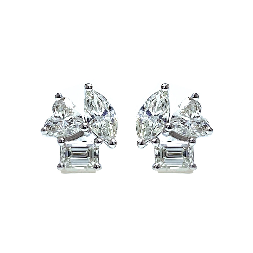 Multi-Shaped Diamond Stud Earrings