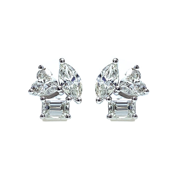 Multi-Shaped Diamond Stud Earrings