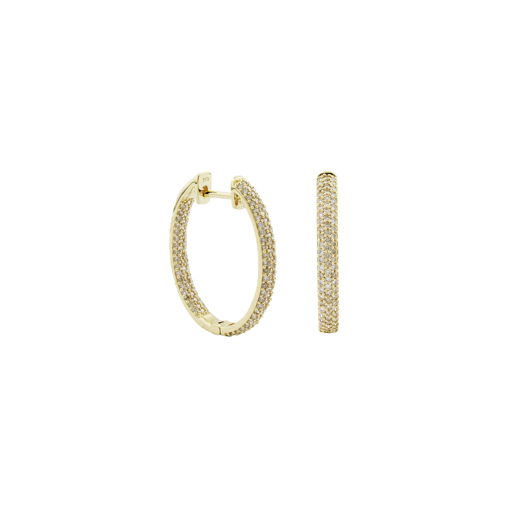 Pave Diamond Hoop Earrings