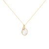Mother of Pearl Oval Necklace with Initial Charm