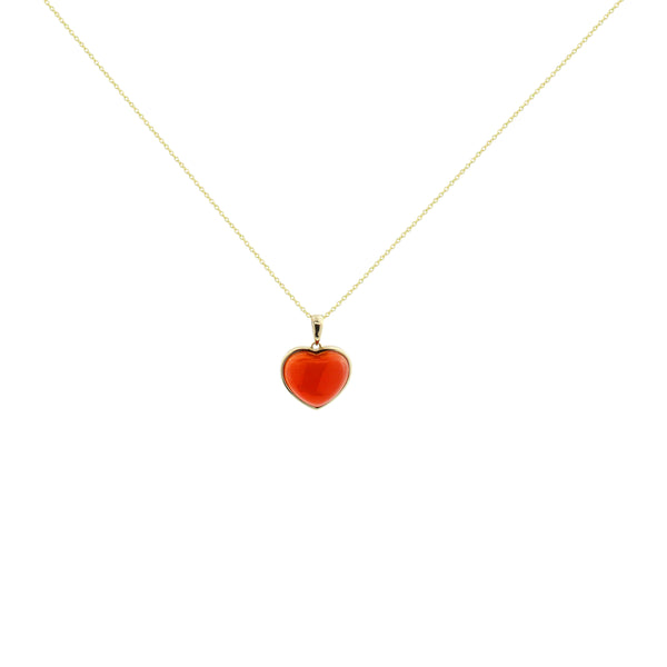 Red Agate Heart-Shaped Necklace