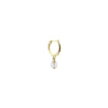 Bambino Gold Hoop Earrings with Rose Quartz Charm