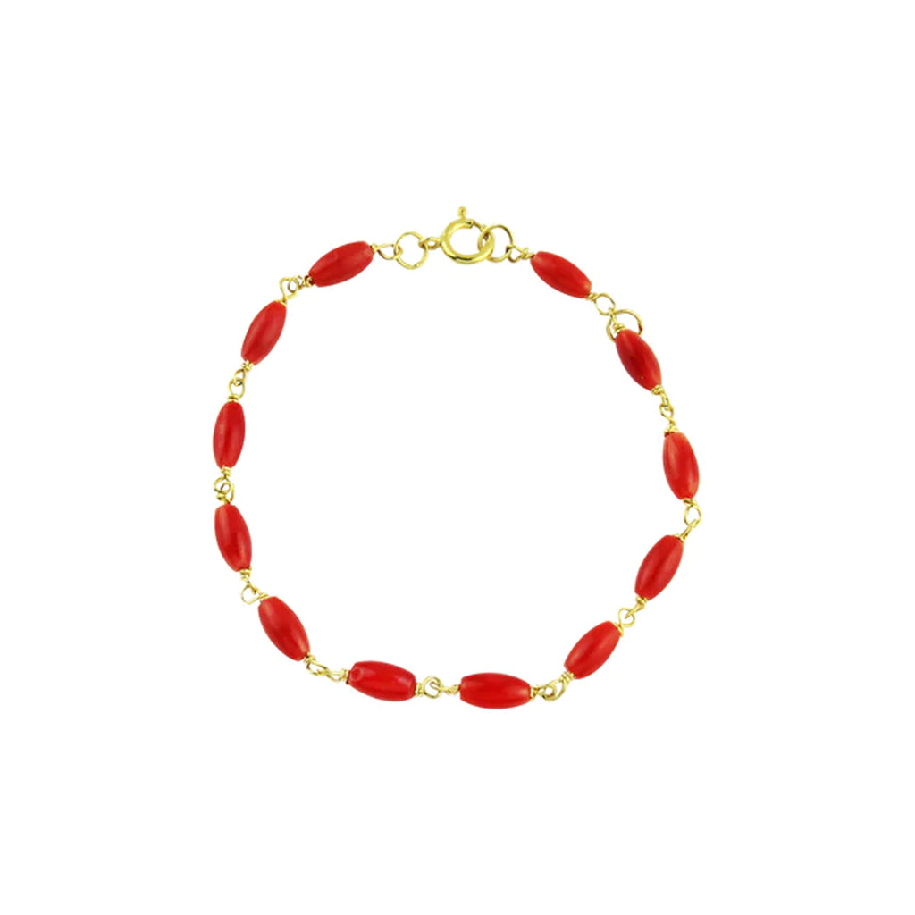 Rice Coral Bracelet in 14K Yellow Gold