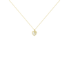 Heart Mother of Pearl with Cross Necklace in 14K Yellow Gold