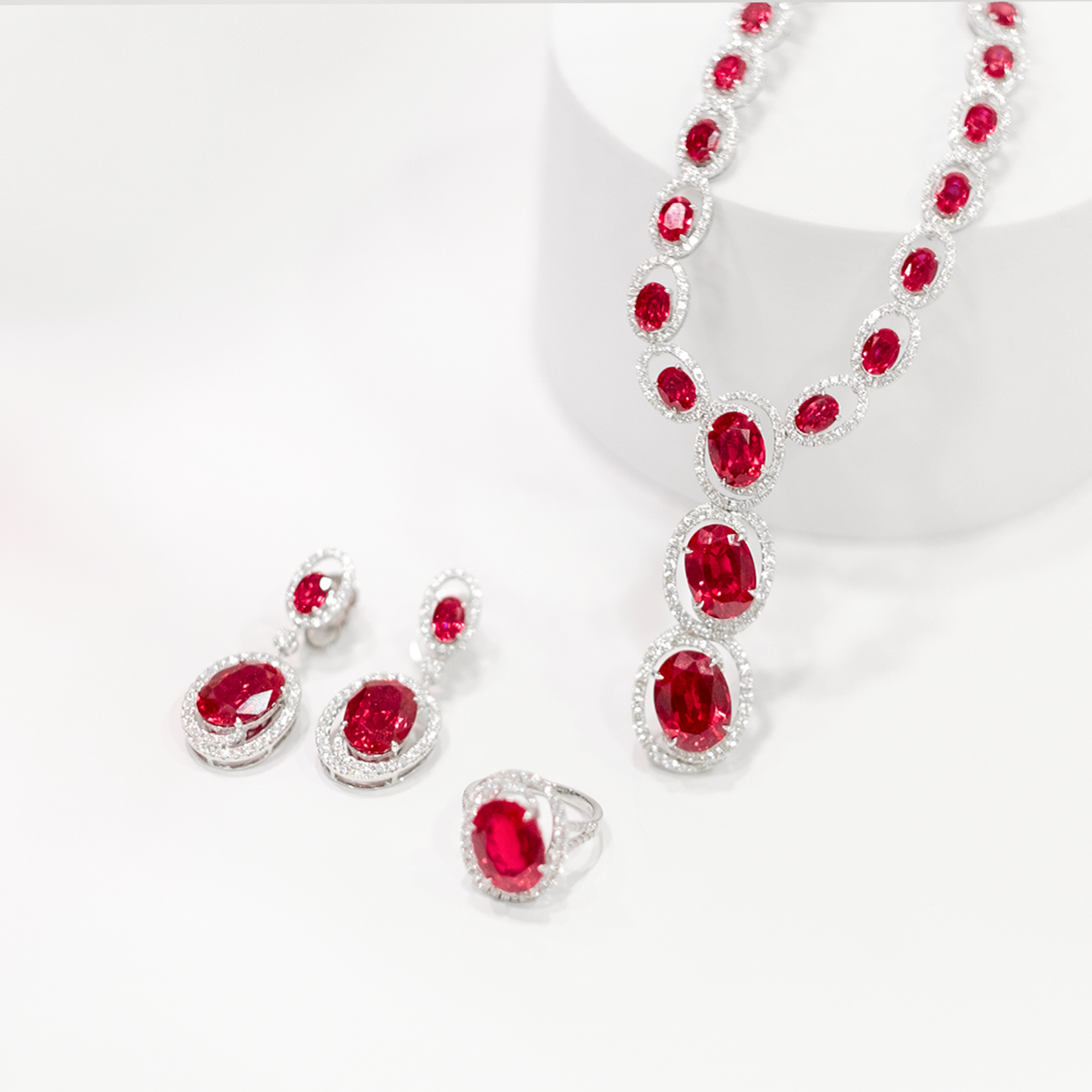 Resplendent Rubies Drop Necklace