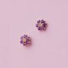 Babe, Just Be Yourself Amethyst Floral Stud Earrings