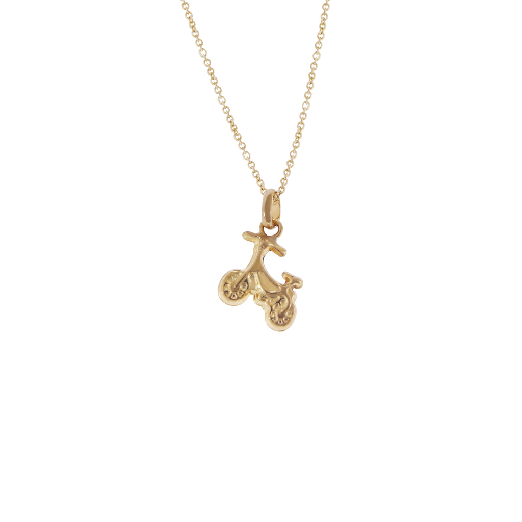 14K Italian Gold Necklace with Scooter Charm