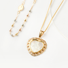 Heart Mother of Pearl Miraculous Mary with Cubic Zirconia Pendant