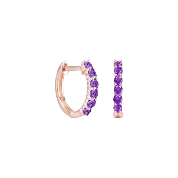 It's Wine O'Clock Somewhere Amethyst Hoop Earrings