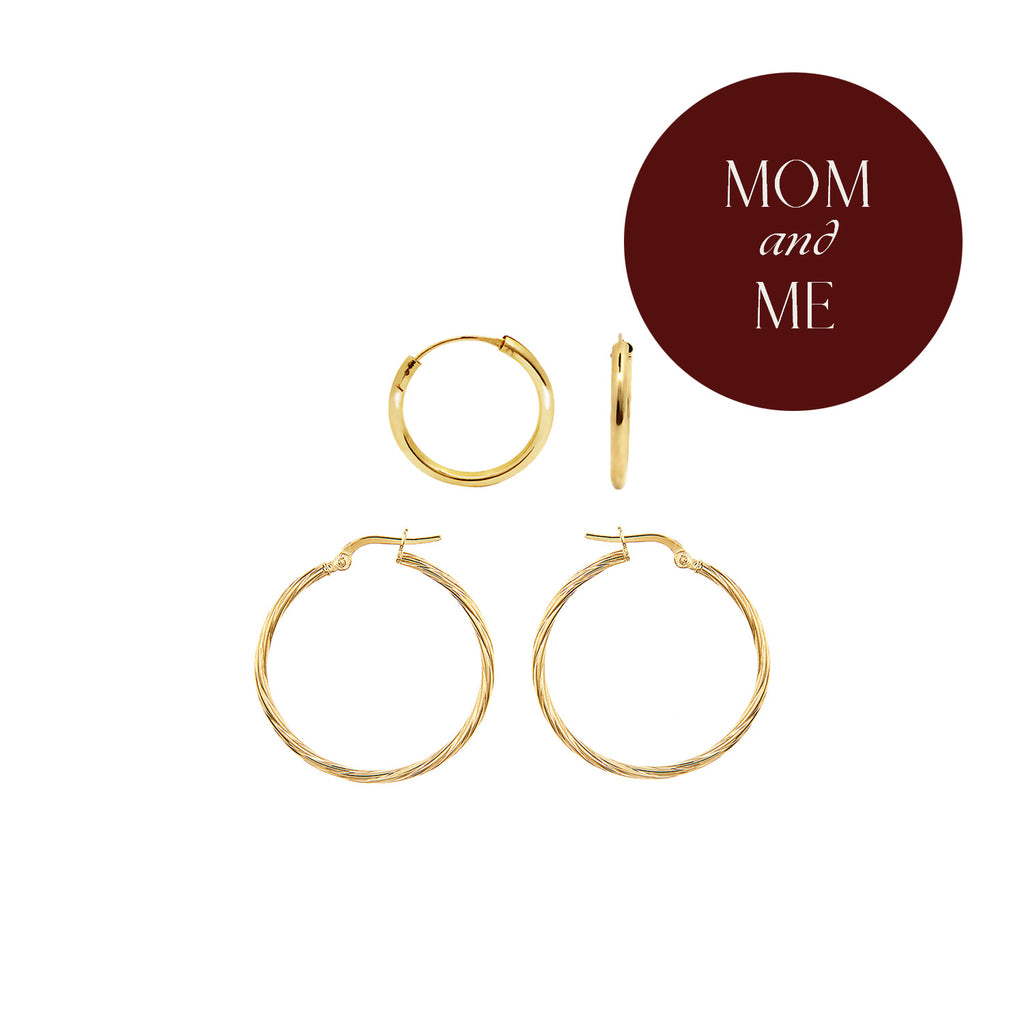 Mom and Me: Bambino Gold Hoop Earrings
