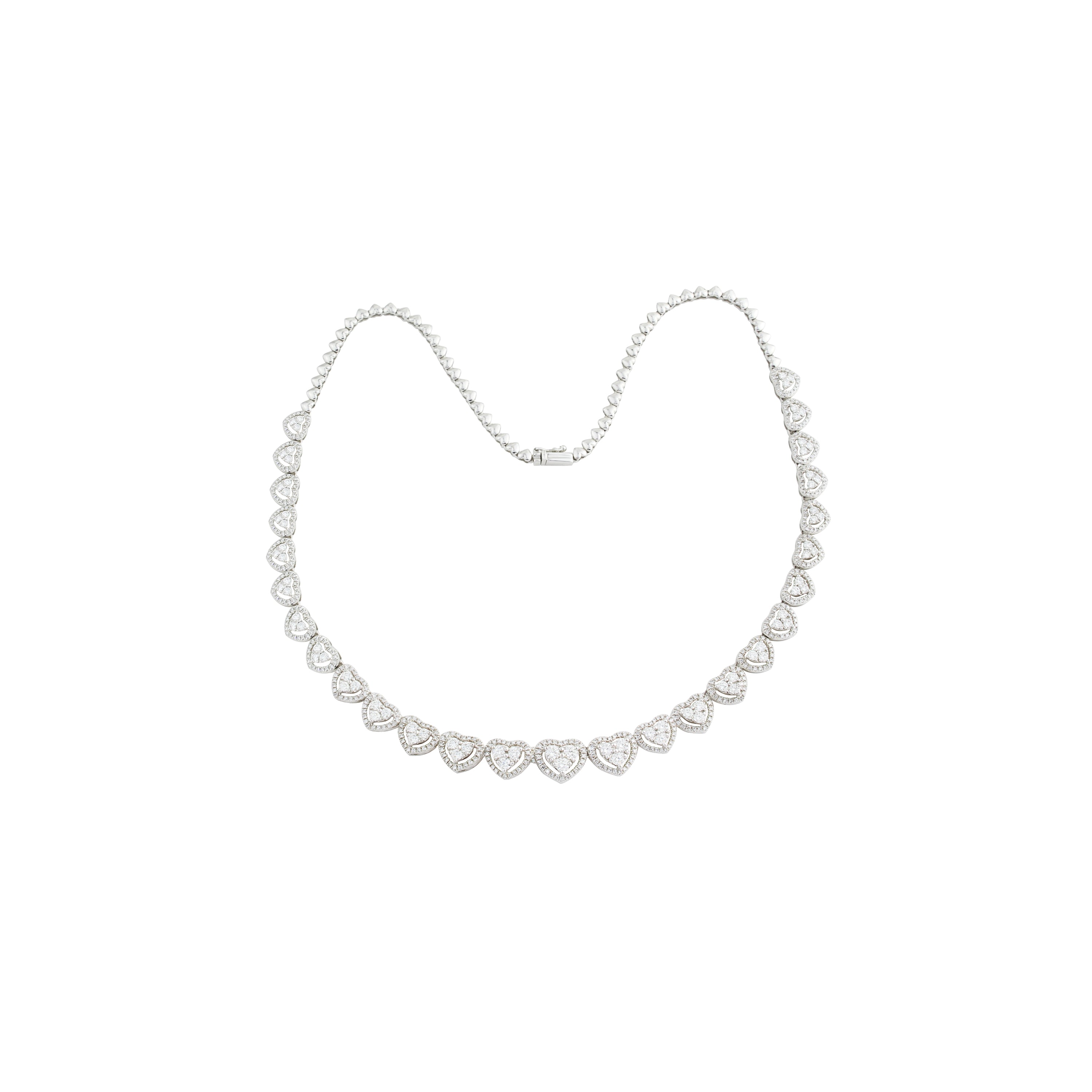 Heart Diamond Tennis Necklace