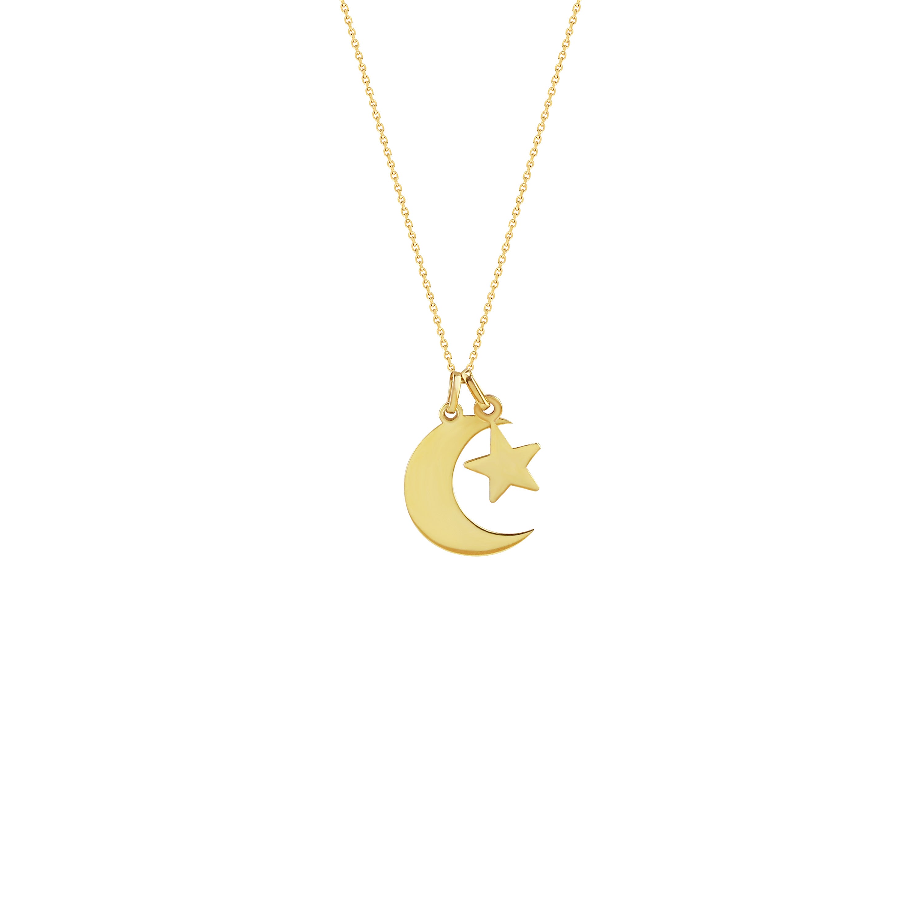 Crescent Moon Necklace with Star Charm