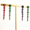 Color Me Contrast Emerald and Sapphire Dangling Earrings