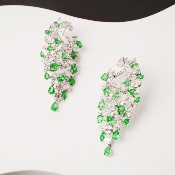 Cascading Emerald Chandelier Earrings