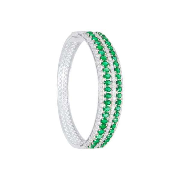 Emerald Solitaires Bangle