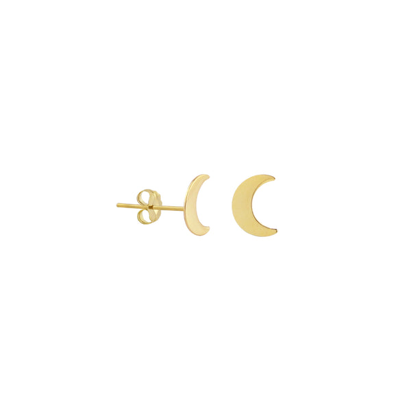 Engravable Crescent Moon Stud Earrings