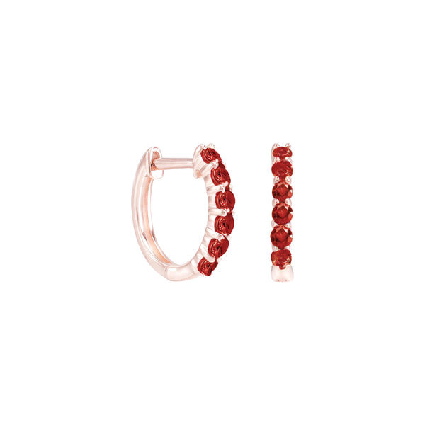 It's Wine O'Clock Somewhere Garnet Hoop Earrings