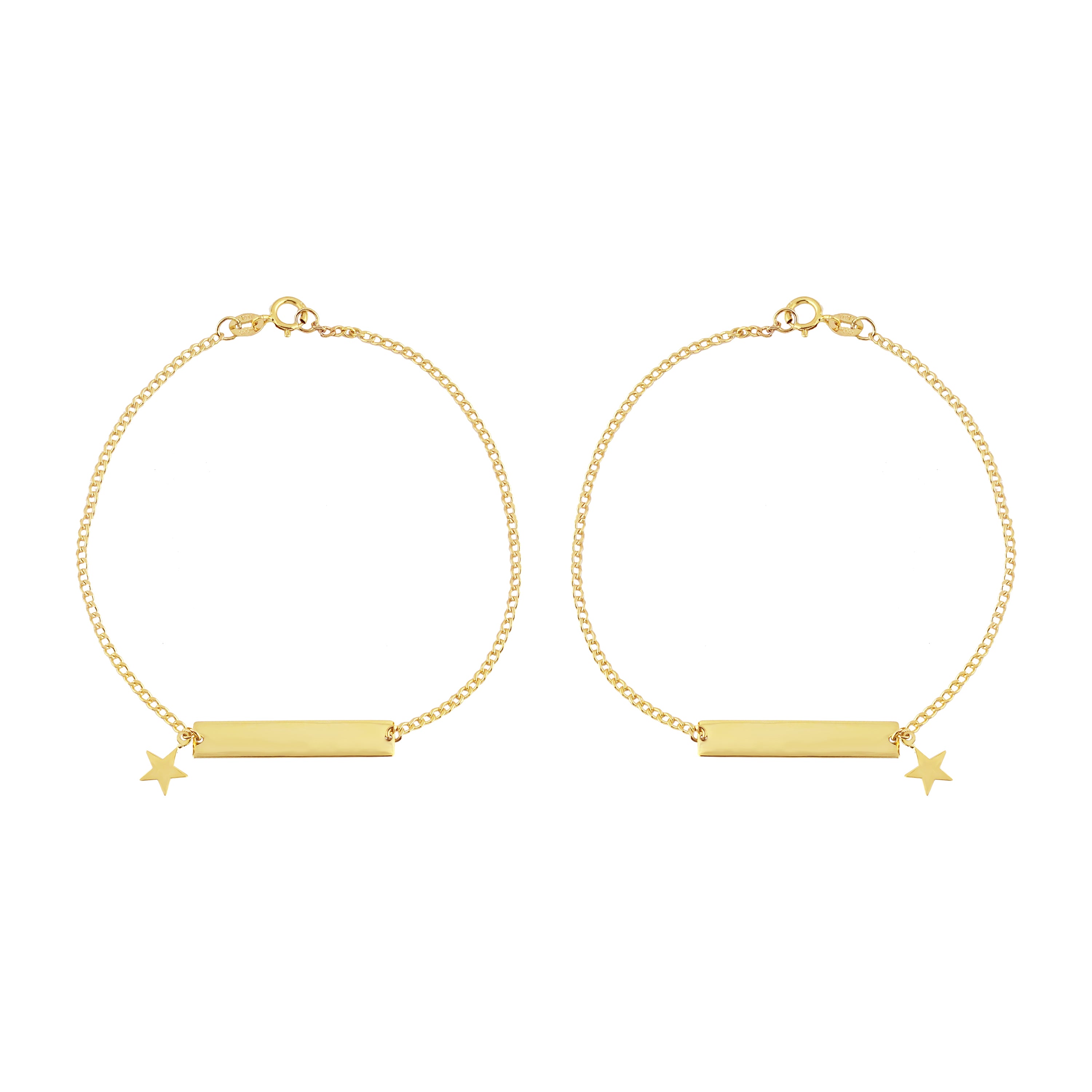 Horizontal Bar Bracelet with Star Charm