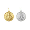 14K Two-Toned Italian Gold Reversible Sacred Heart & Lady of Mt. Carmel Pendant