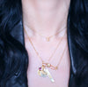 Naomi Disc Necklace with Crescent Moon Charm