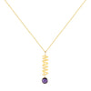 14K Italian Gold Mama Necklace with Gemstone Charm
