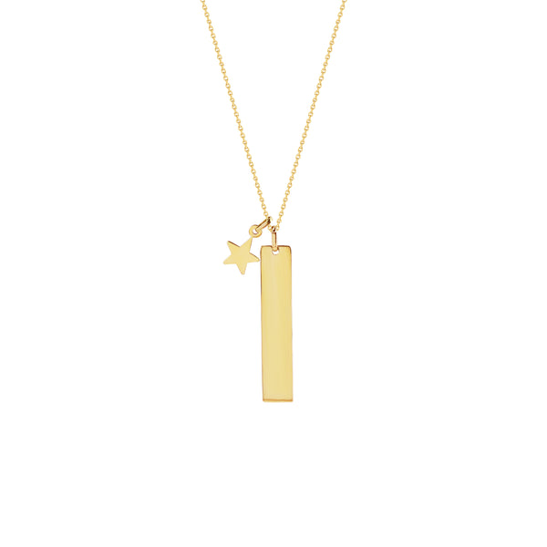 Olivia  Vertical Bar Necklace with Star Charm