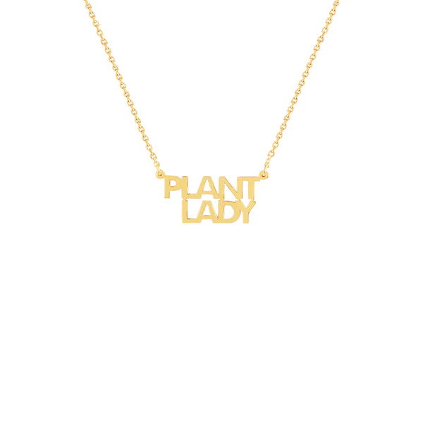 14K Italian Gold Plant Lady Necklace