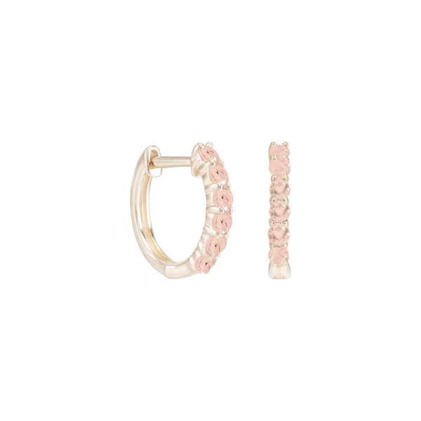 It's Wine O'Clock Somewhere Rose Quartz Hoop Earrings