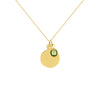 Naomi Yellow Gold Disc Necklace with Removable Birthstone Charm