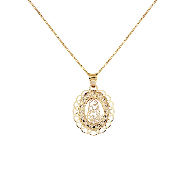 14K Italian Gold Necklace with Jesus Charm