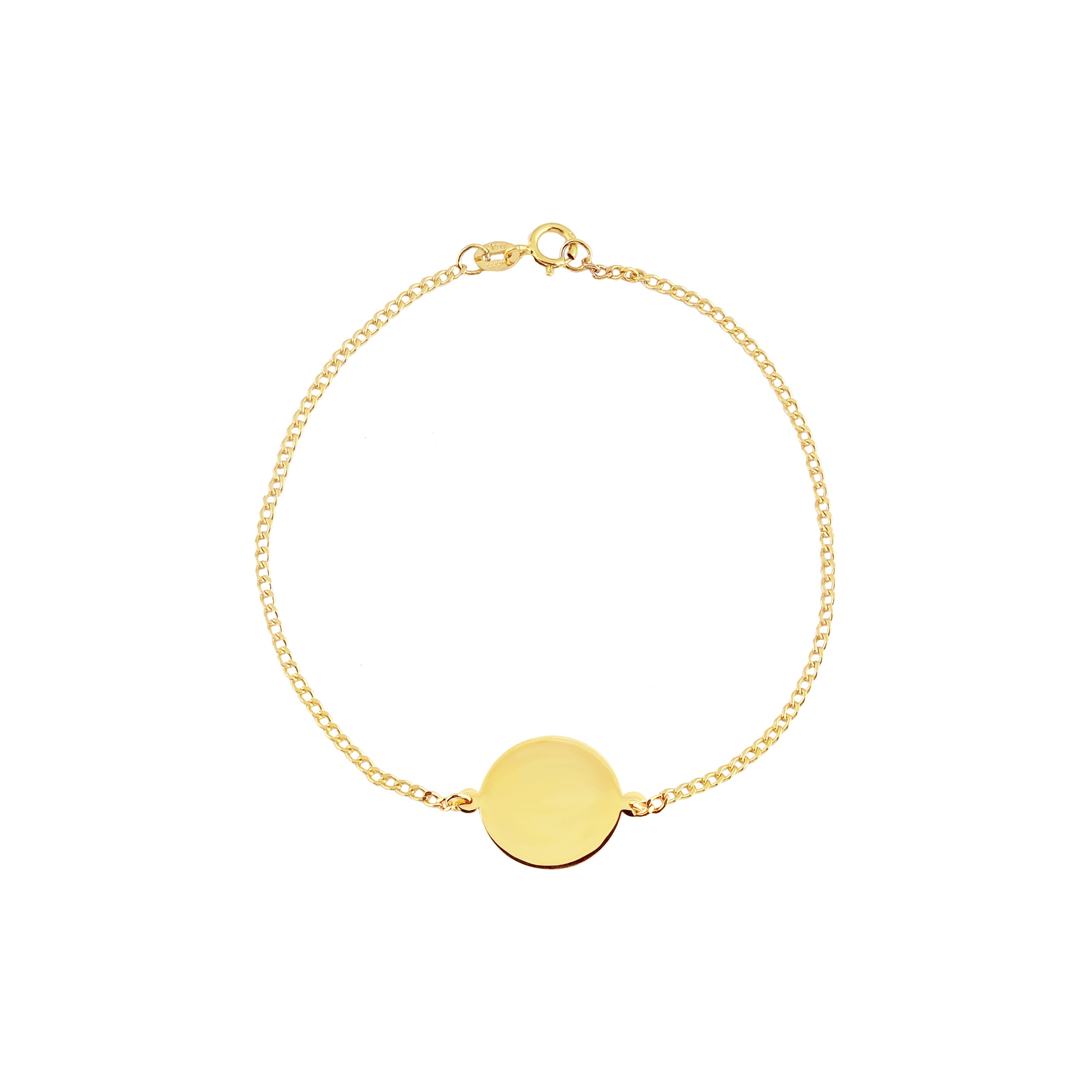 Yellow Gold Disc Bracelet